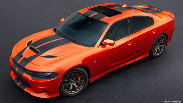 Red dodge charger black stripes free wallpaper for desktop - medium preview image