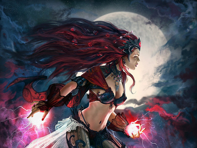 Woman costume sword full moon #3 free wallpaper for desktop - medium preview image