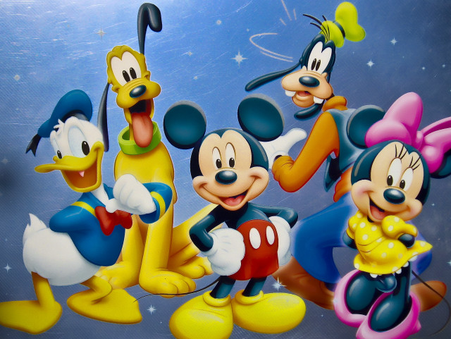 Cartoon characters group blue background #12 free wallpaper for desktop - medium preview image