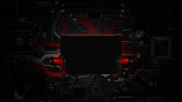 Circuit board red light black free wallpaper for desktop - medium preview image