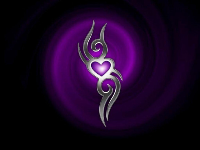 Heart tattoo purple background swirls free wallpaper for desktop - medium preview image