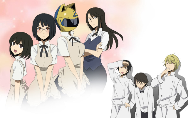 Anime girls pink background cat #2 free wallpaper for desktop - medium preview image