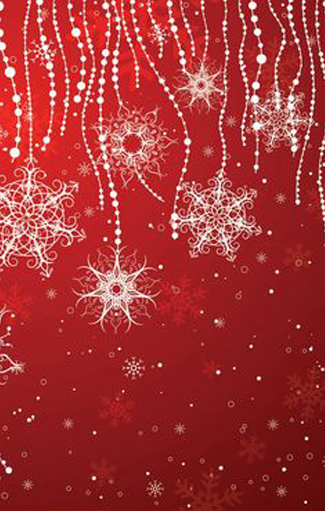 Red background snowflakes stars balint free wallpaper for mobile - medium preview image
