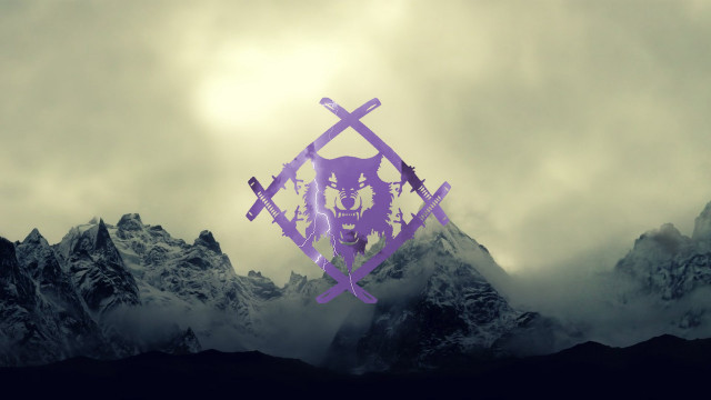 Purple black mountain wolf crossed free wallpaper for desktop - medium preview image