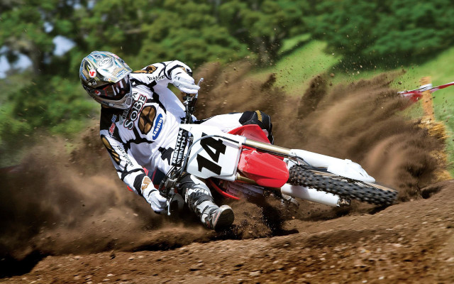 Dirt bike woods track rider free wallpaper for desktop - medium preview image