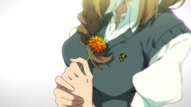 Woman holding flower smiling green #2 free wallpaper for desktop - medium preview image