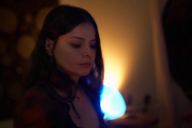 Woman long hair cellphone dark free wallpaper for desktop - medium preview image