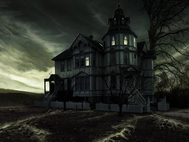 Creepy house gothic matte painting free wallpaper for desktop - medium preview image
