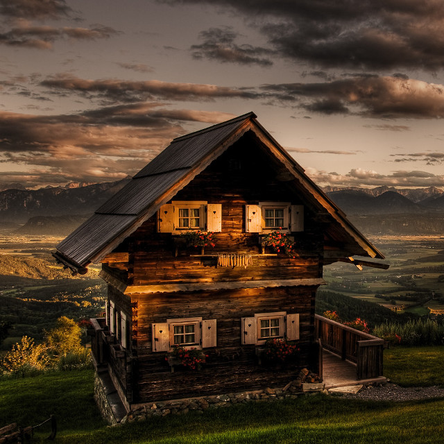 Small wooden house balcony roof free wallpaper for tablet - medium preview image