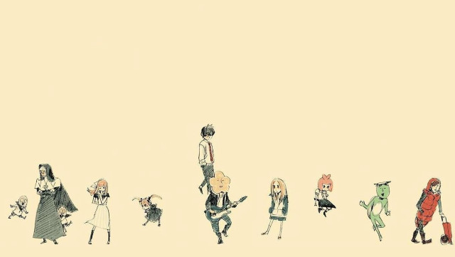 People walking street luggage cat free wallpaper for desktop - medium preview image