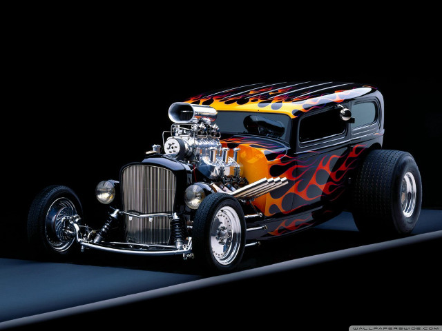 Hot rod flames hood vents #3 free wallpaper for desktop - medium preview image