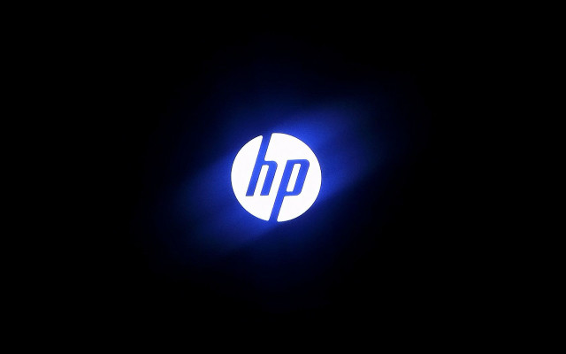 Hp logo blue light dark free wallpaper for desktop - medium preview image