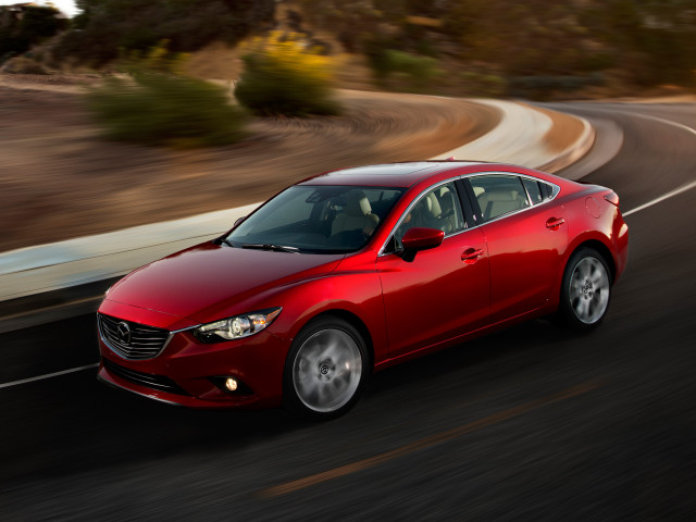 Red car driving road forest #2 free wallpaper for desktop - medium preview image