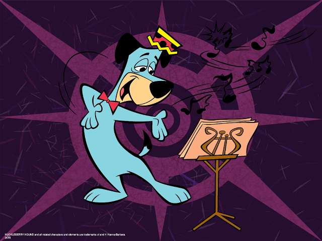Cartoon dog crown musical stand free wallpaper for desktop - medium preview image