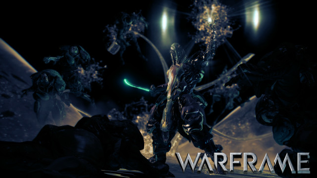 Glowing warframe armor sword mecha free wallpaper for desktop - medium preview image