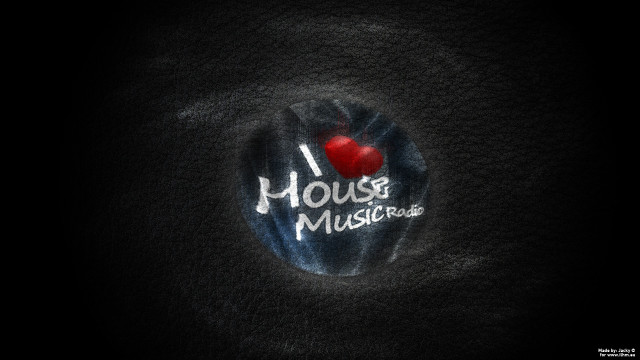 Red heart black background house free wallpaper for desktop - medium preview image