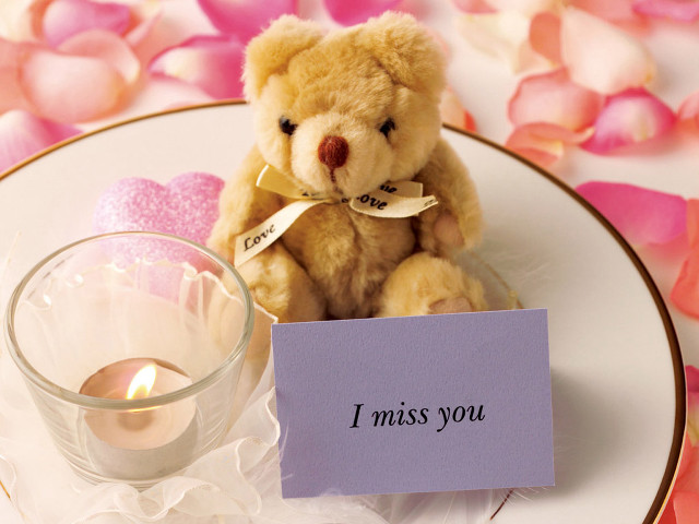 Teddy bear plate note candle free wallpaper for desktop - medium preview image
