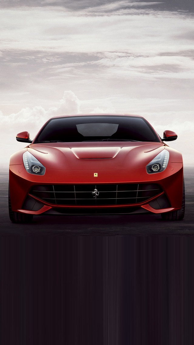 Red sports car field cloudy free wallpaper for mobile - medium preview image
