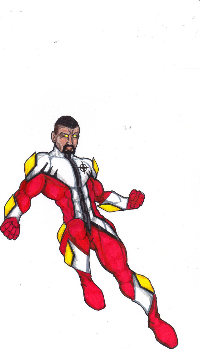 Flying man red yellow suit free wallpaper for mobile - medium preview image