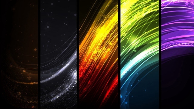 Colorful lines black background white free wallpaper for desktop - medium preview image