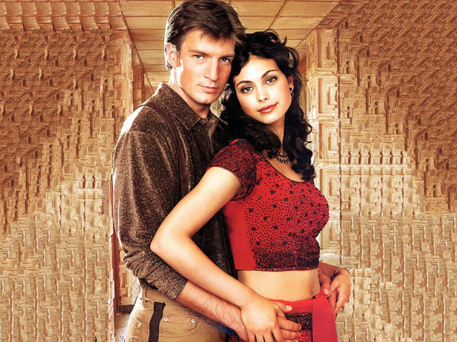 Man woman bamboo wall pattern free wallpaper for desktop - medium preview image