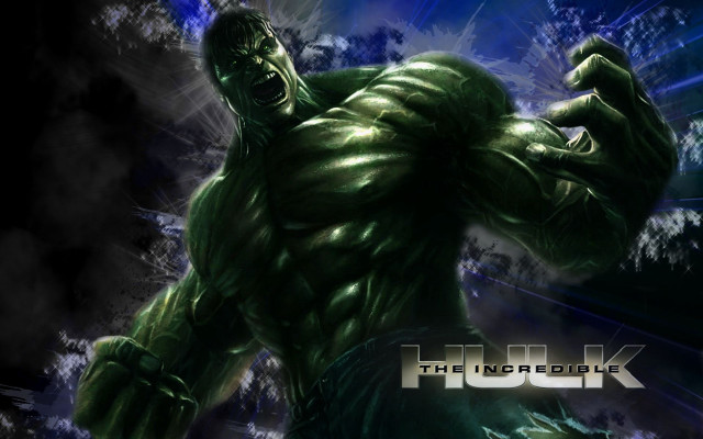 Green hulk blue background white free wallpaper for desktop - medium preview image