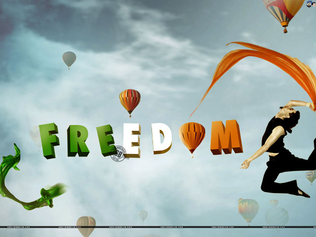 Woman flying kite freedom air free wallpaper for desktop - medium preview image