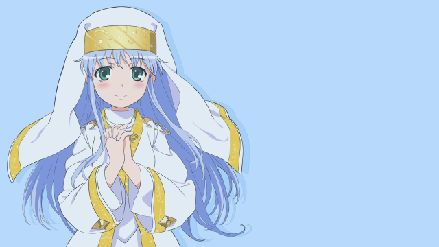Blue hair white dress crown free wallpaper for desktop - medium preview image