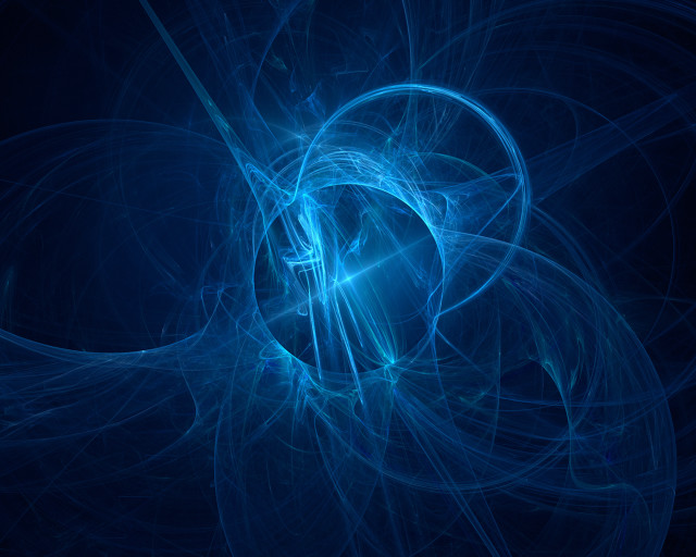 Blue abstract hologram magic circle free wallpaper for desktop - medium preview image
