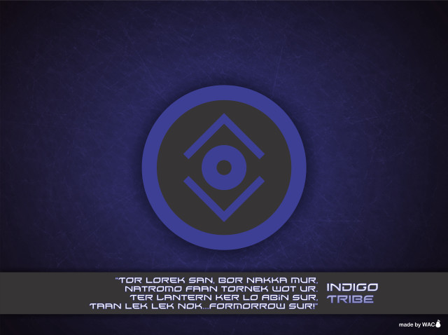 Blue black circular logo text free wallpaper for desktop - medium preview image