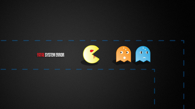 Black background pacman moon vector free wallpaper for desktop - medium preview image