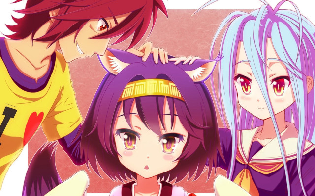 Three anime girls purple hair #5 free wallpaper for desktop - medium preview image
