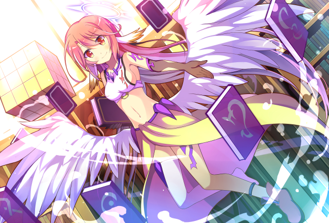 Girl purple dress angel wings free wallpaper for desktop - medium preview image