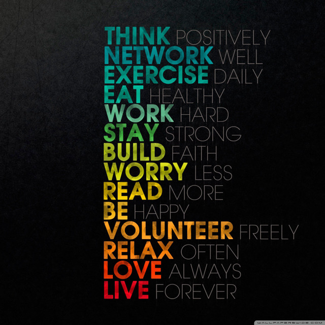 Think black background colorful words free wallpaper for tablet - medium preview image