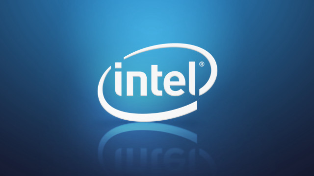 Intel logo blue background reflections free wallpaper for desktop - medium preview image