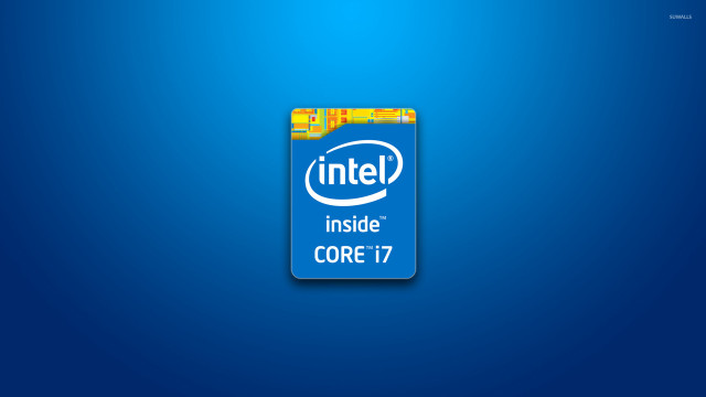 Intel blue background core17 logo free wallpaper for desktop - medium preview image
