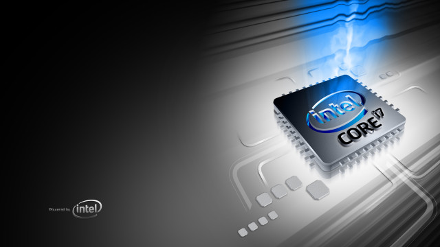 Cpu chip blue light core free wallpaper for desktop - medium preview image