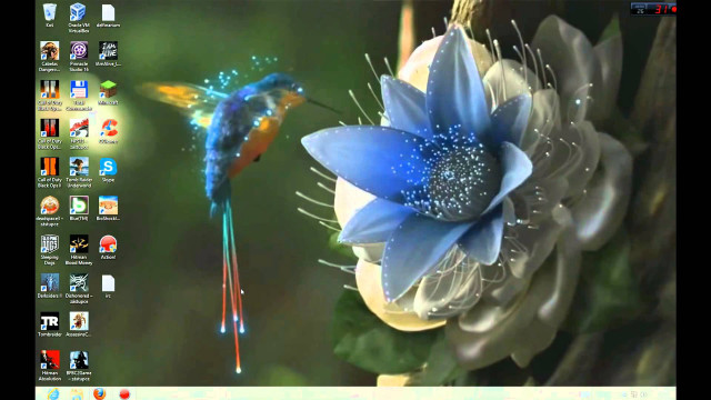 Computer screen flower bird side free wallpaper for desktop - medium preview image