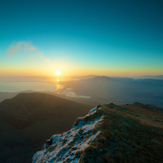 Mountain sunset person water view free wallpaper for tablet - medium preview image