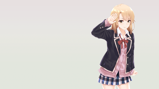 Girl school uniform serious look free wallpaper for desktop - medium preview image