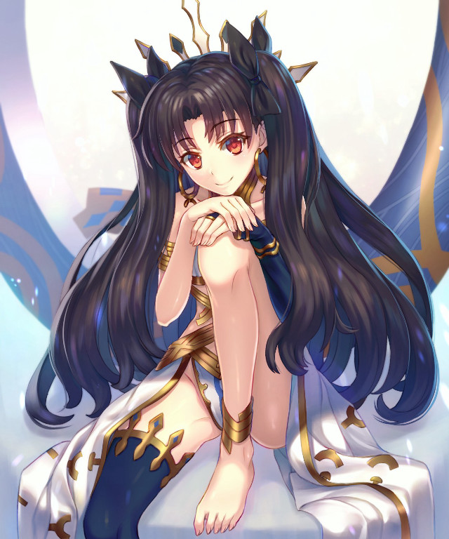 Anime girl black hair crown free wallpaper for mobile - medium preview image