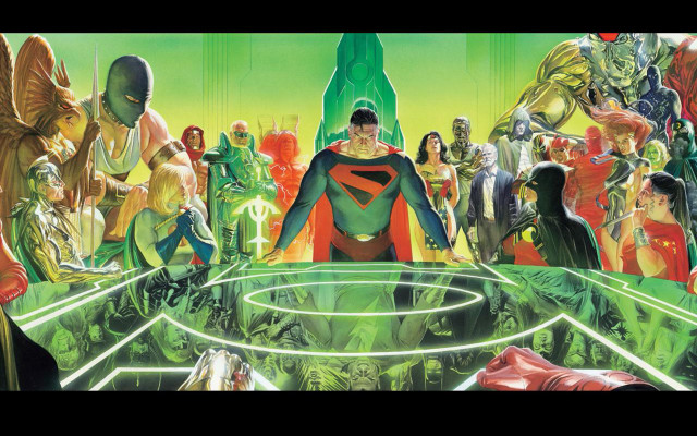 Superheroes green room neon light free wallpaper for desktop - medium preview image