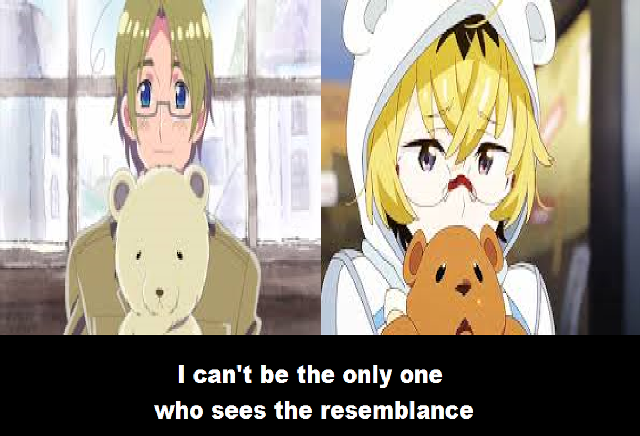 Anime couple bear caption image free wallpaper for desktop - medium preview image