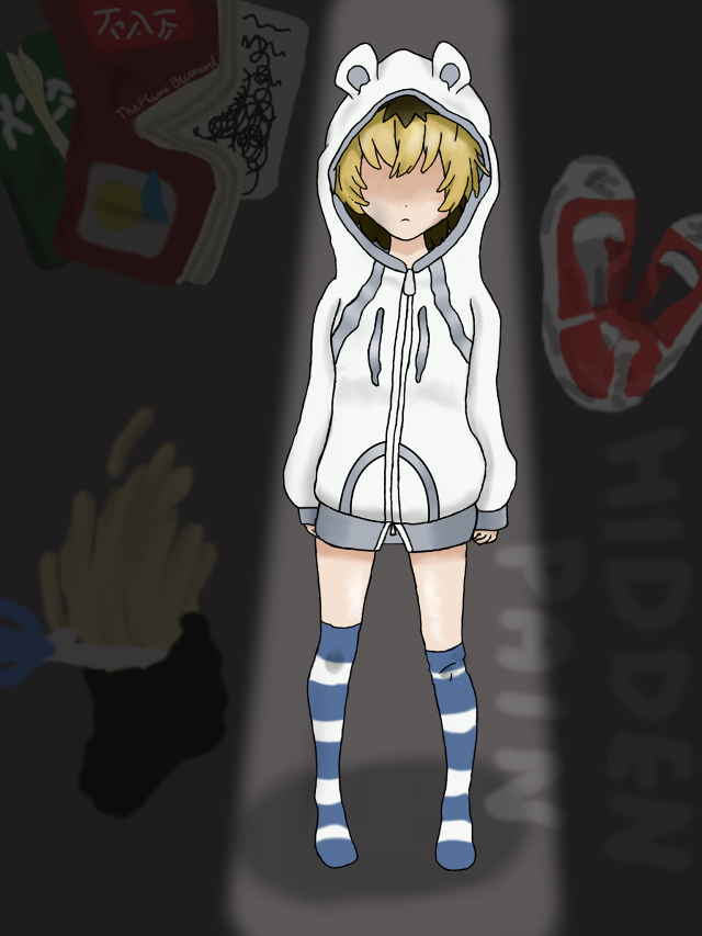 Anime hoodie blonde kneehighs phone free wallpaper for mobile - medium preview image