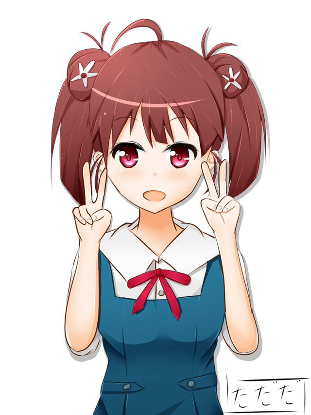 Red haired girl vulcan sign free wallpaper for mobile - medium preview image