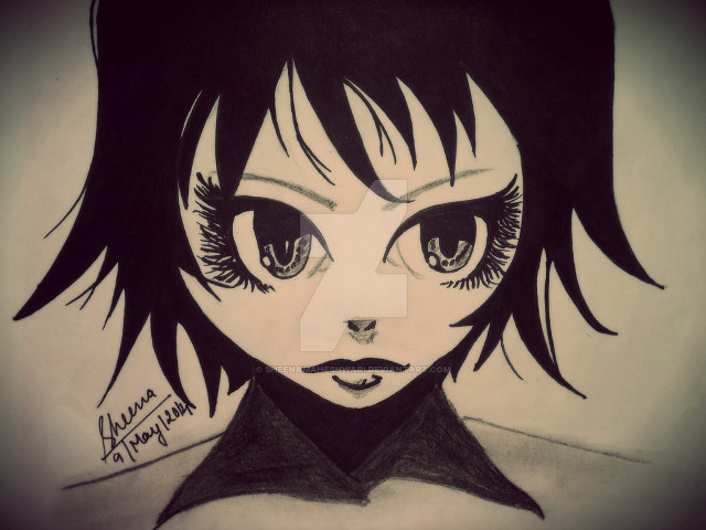 Girl black hair big eyes free wallpaper for desktop - medium preview image