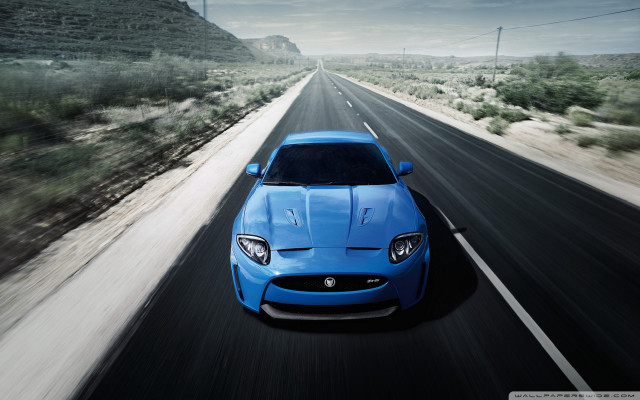 Blue sports car desert road #2 free wallpaper for desktop - medium preview image