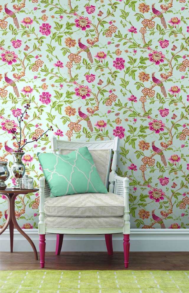 Chair pillow vase flowers birdpattern free wallpaper for mobile - medium preview image