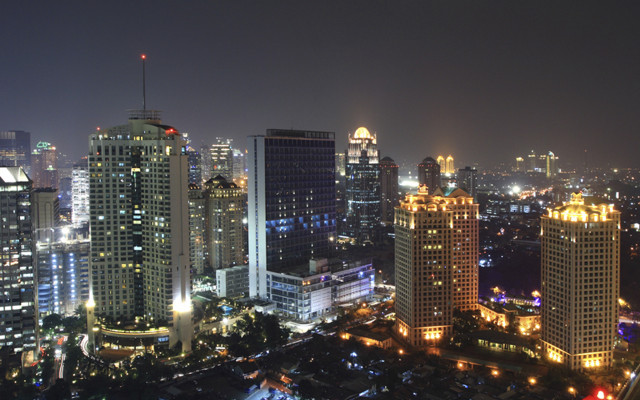 City night tall buildings lights #9 free wallpaper for desktop - medium preview image