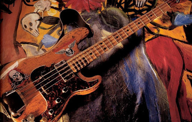Bass skull guitar starry funk free wallpaper for desktop - medium preview image